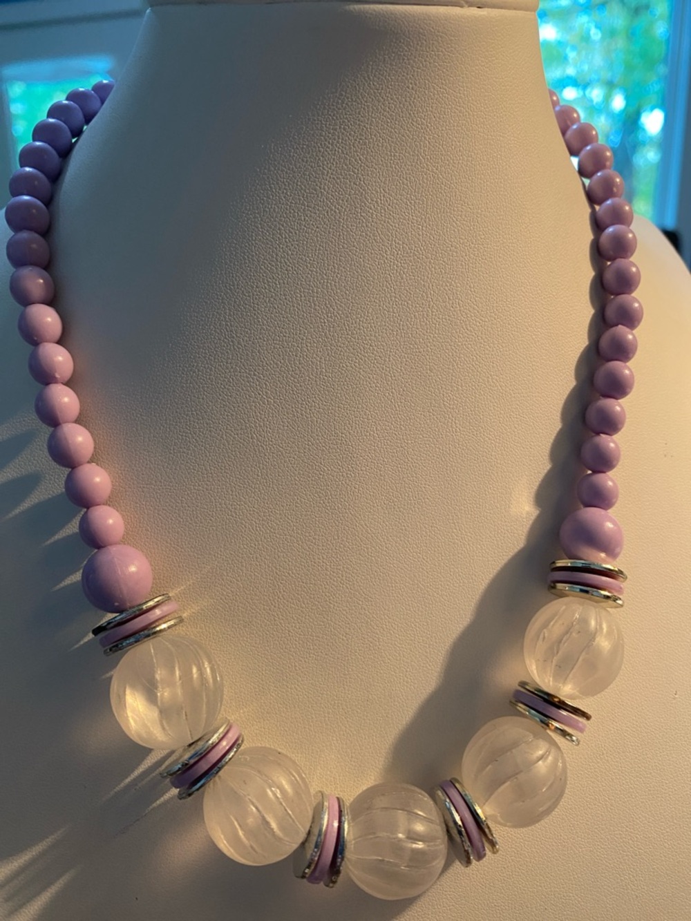10/$10 Lavender Beaded Necklace with Clear Accent Beads